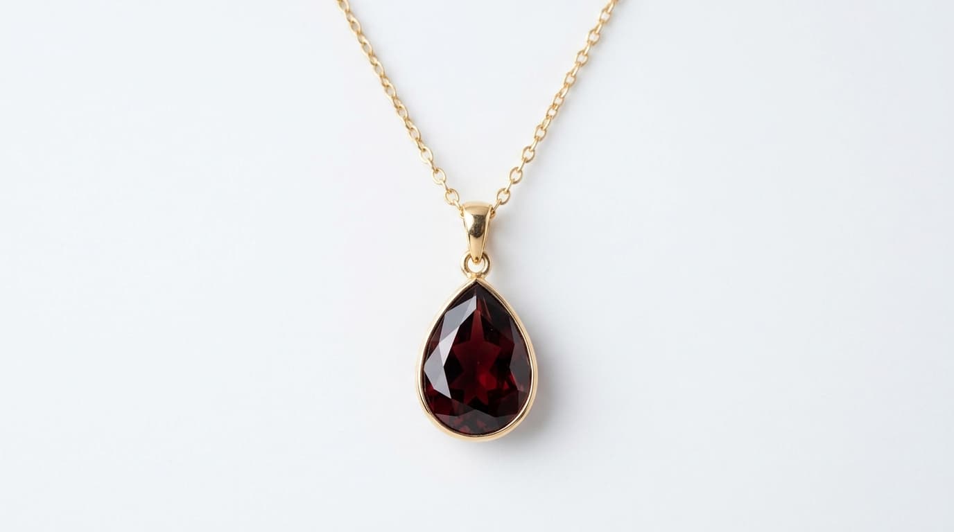 Garnet Teardrop Pendant
